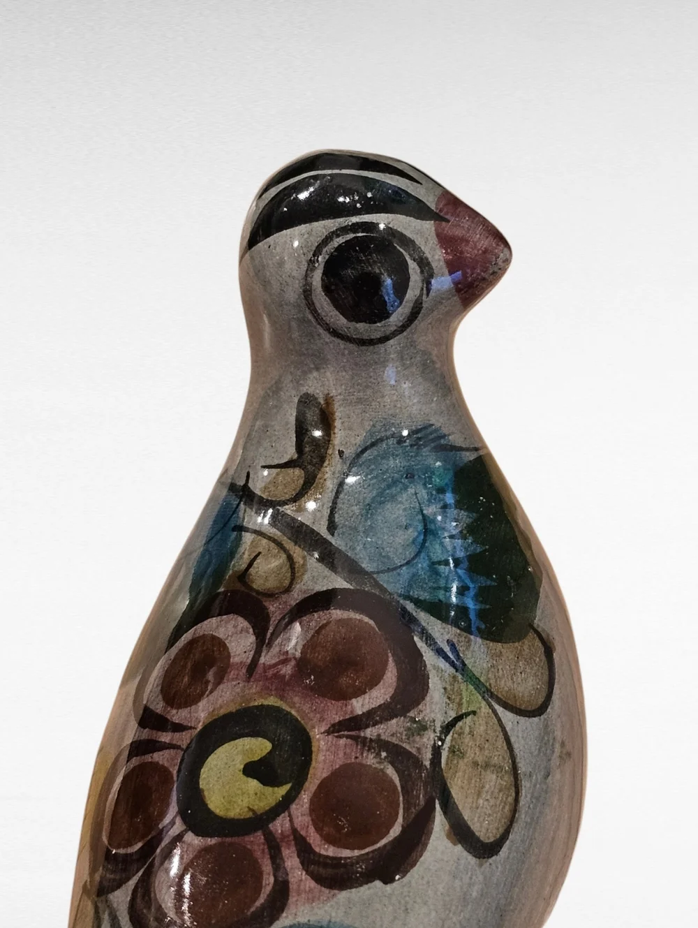 Vintage Tonala Mexican Folk Art Ceramic Bird
